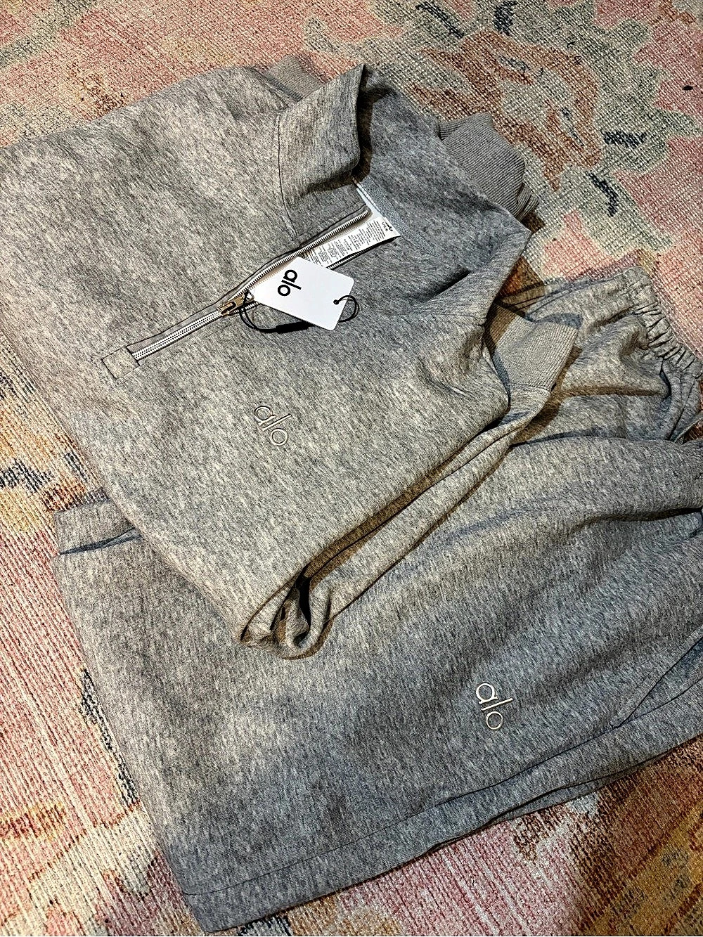 Alo Gray Zip-Up Hoodie Size NWT